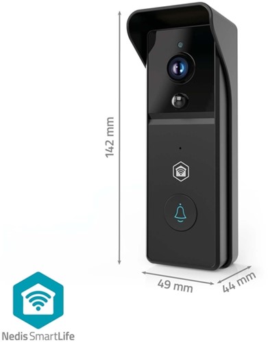 Videodeurbel Nedis Smartlife Wifi 3MP Full HD 1296p zwart-2