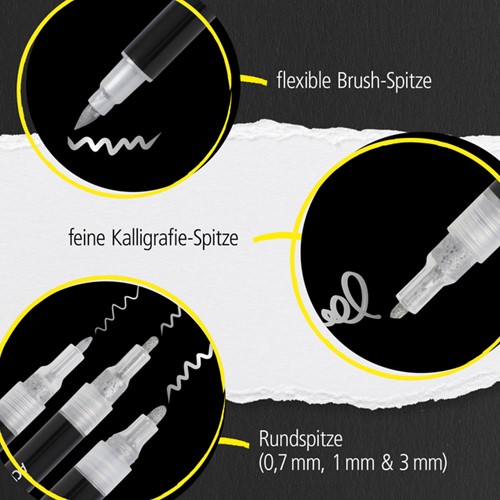 Acrylmarker Online lettering 5 breedtes zilver-3