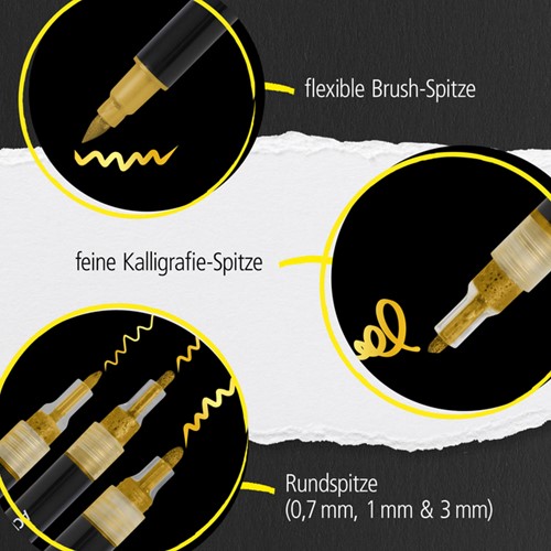 Acrylmarker Online lettering 5 breedtes goud-3