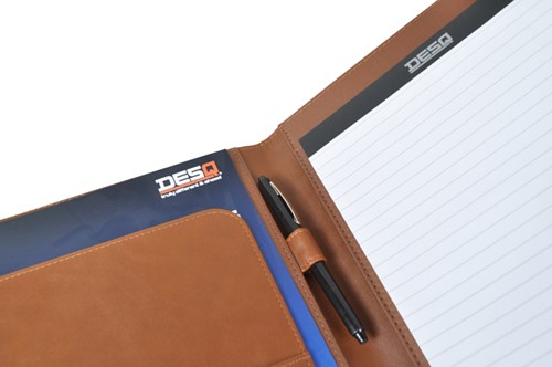 Schrijfmap DESQ A4 kunstleder bruin-1