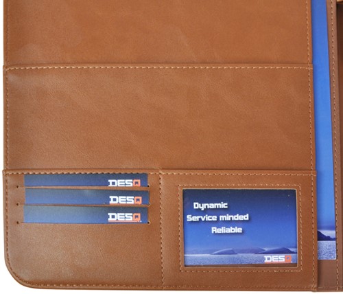 Schrijfmap DESQ A4 kunstleder bruin-2