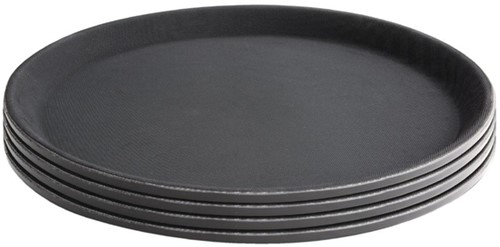 Dienblad Olympia Kristallon antislip rond Ø35.6cm PP zwart-2