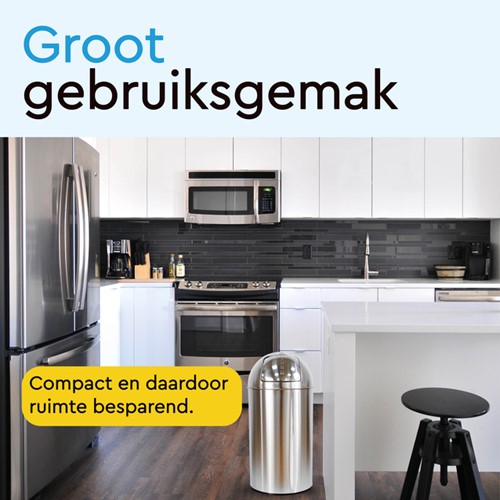 Afvalbak BRASQ Push Bin PB230+ 30 liter rvs-5