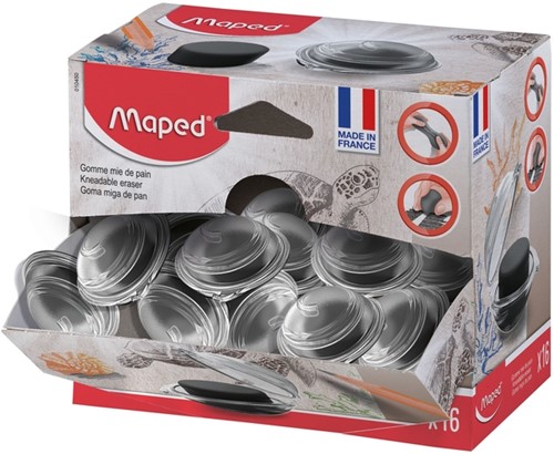 Kneedgum Maped display à 16 stuks zwart