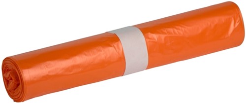 Afvalzak Propsac HDPE T23 58x100cm 70L oranje rol à 25 stuks