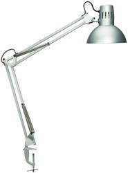 Bureaulamp MAUL Study met tafelklem incl.LED E27 lamp zilver