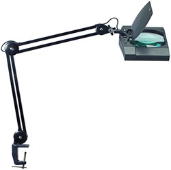 Loeplamp MAUL Vitrum LED met tafelklem lens 307 cm2 zwart