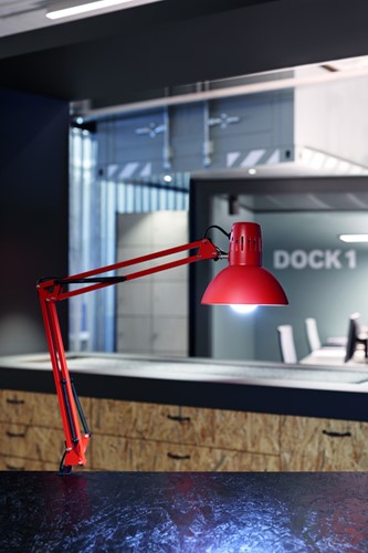 Bureaulamp MAUL Study met tafelklem excl.LED E27 lamp rood-2