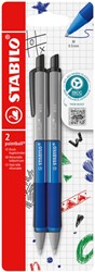 Balpen STABILO pointball colorful medium blauw blister à 2 stuks