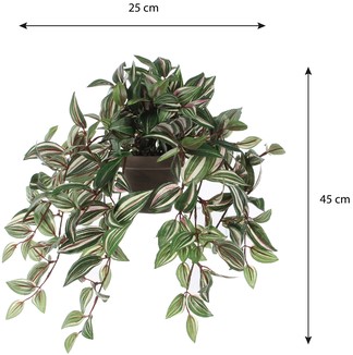 Kunstplant Mica Tradescantia hangend groen Ø25 45cm-1