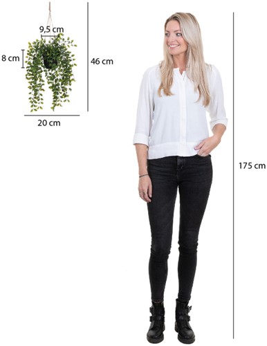 Kunstplant Mica Ficus hangend in pot groen Ø20 46cm-3