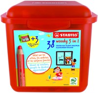 Kleurpotloden STABILO 882 woody 3 in 1 incl 3 slijpers classpack 38st