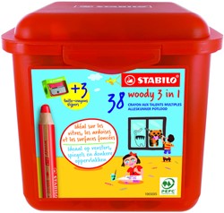 Kleurpotloden STABILO 882 woody 3 in 1 incl 3 slijpers classpack 38st
