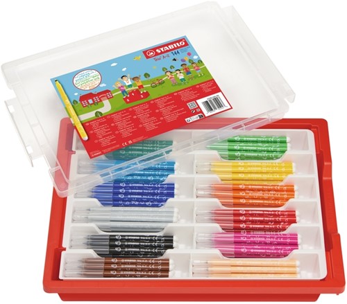 Viltstift STABILO Trio A-Z 378 fijn assorti classpack à 144 stuks-2
