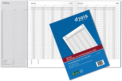 Jaarplanner 2027 Djois personeel- en activiteitenplanner
