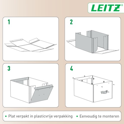 Opbergdoos Leitz Puro met deksel 17 liter set van 2 beige-2