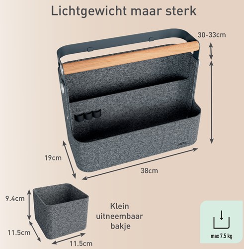 Bureau organizer Leitz draagbaar hangend donkergrijs-1