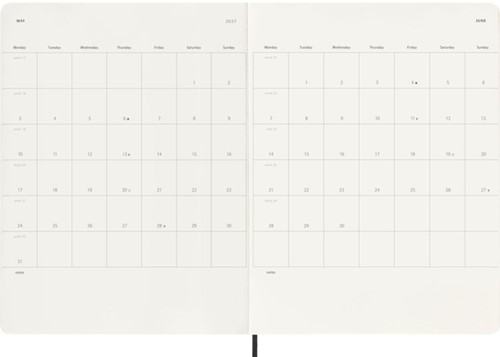 Agenda 2027 Moleskine 12M Planner Weekly 7dagen/1pagina xl sc black-1