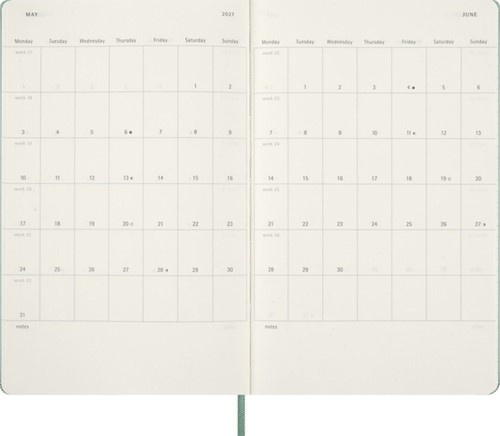 Agenda 2027 Moleskine 18M Planner Weekly 7dagen/1pagina large hc sage green-1