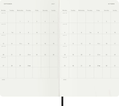 Agenda 2027 Moleskine 18M Planner Weekly 7dagen/1pagina large sc black-1