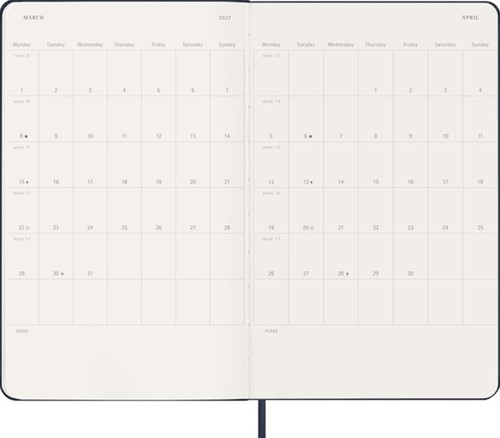 Agenda 2027 Moleskine 12M Planner Weekly 7dagen/1pagina large hc sapphire blue-1
