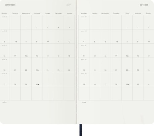 Agenda 2027 Moleskine 18M Planner Weekly 7dagen/1pagina large sc sapphire blue-1