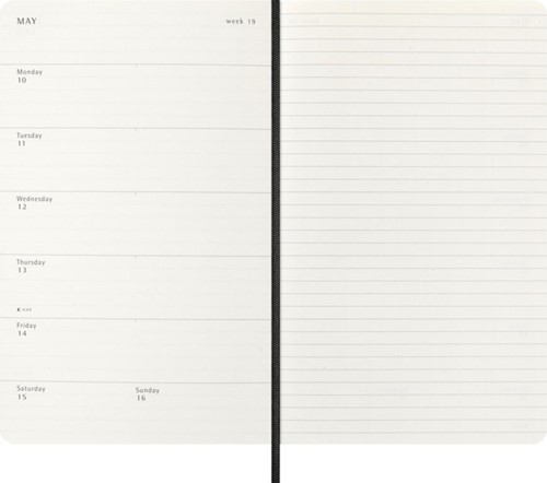 Agenda 2027 Moleskine 12M Planner Weekly 7dagen/1pagina large sc black-3