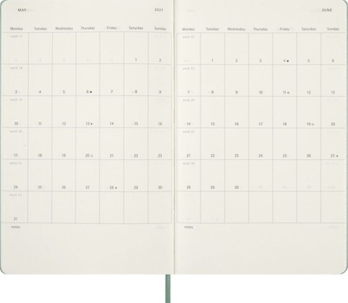 Agenda 2027 Moleskine 12M Planner Weekly 7dagen/1pagina large hc sage green-1