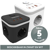 Stekkerblok Fellowes Power Cube F 3vdg 1xUSB A 2xUSB C 2 meter zwart-3