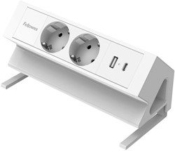 Stekkerdoos Fellowes Power Desk F 2 voudig incl USB A en C 2 meter wit