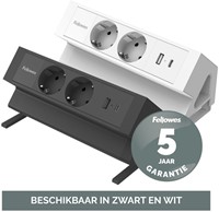 Stekkerdoos Fellowes Power Desk F 2 voudig incl USB A en C 2 meter wit-3