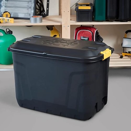 Opbergbox Bankers Box 110L met wielen robuust zwart-3