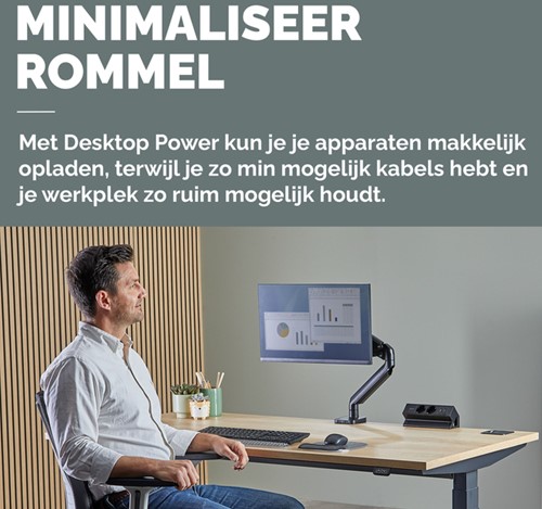 Stekkerdoos Fellowes Power Desk F 2 voudig incl USB A en C 2 meter zwart-5