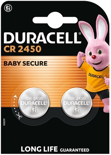 Batterij Duracell knoopcel 2x CR2450 lithium