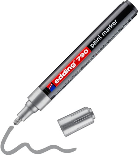 Paintmarker edding 790 op alcoholbasis 2-3mm zilver-2