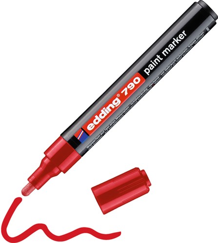 Paintmarker edding 790 op alcoholbasis 2-3mm rood-2