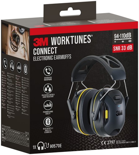 Oorkap 3M WorkTunes Connect Bluetooth 94-110 dB zwart-2