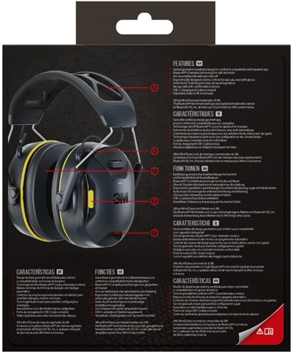 Oorkap 3M WorkTunes Connect Bluetooth 94-110 dB zwart-3