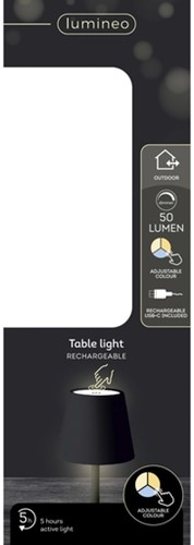 Tafellamp Lumineo led oplaadbaar steady binnen zwart-2