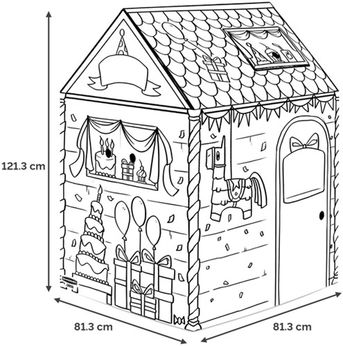 Kartonnen speelhuis XL Verjaardag Bankers Box Play inkleurbaar-2