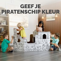Kartonnen Piratenschip XL Bankers Box Play inkleurbaar-1