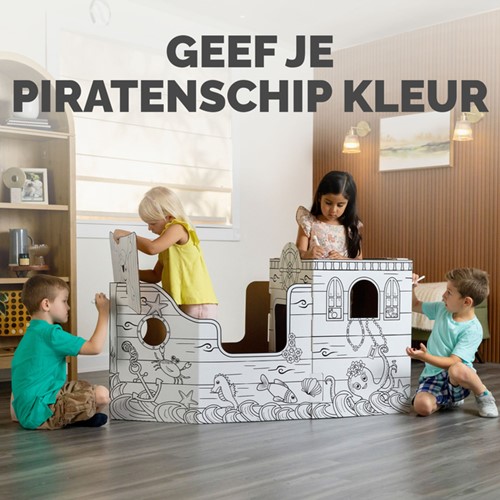 Kartonnen Piratenschip XL Bankers Box Play inkleurbaar-1