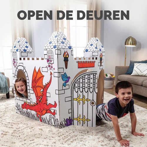 Kartonnen Kasteel XL Bankers Box Play inkleurbaar-3