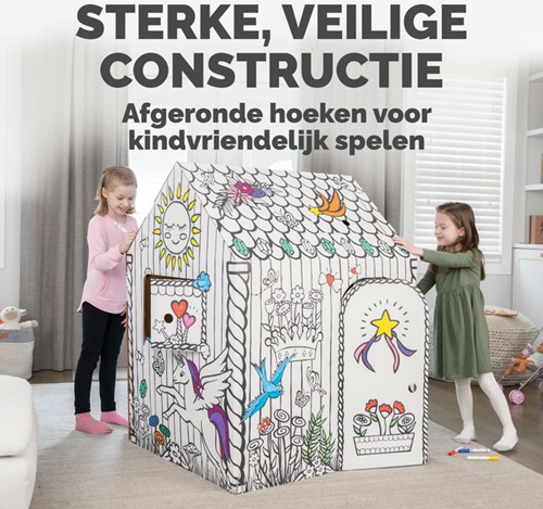 Kartonnen speelhuis XL Eenhoorn Bankers Box Play inkleurbaar-2