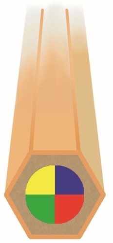 Kleurpotlood LYRA Color Giants Nature vierkleurig set à 12 stuks-2