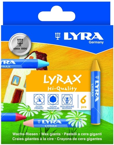 Waskrijt LYRA Lyrax Wax Giants set à 6 kleuren