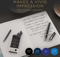 Inktpatroon Parker Quink uitwasbaar blauw blister à 5 stuks-2