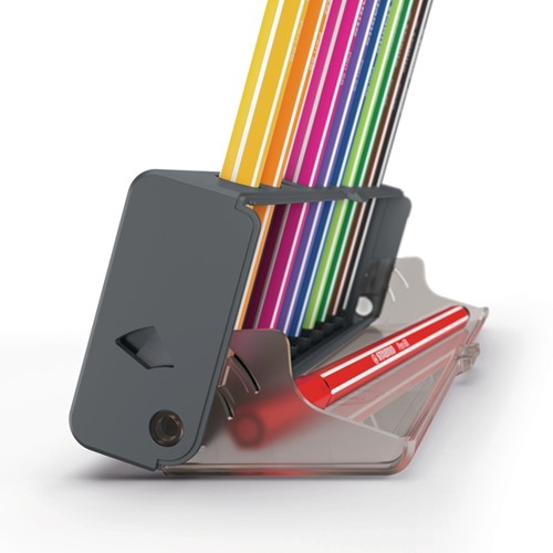 Viltstift STABILO Pen 68 medium clickset à 10 kleuren-1