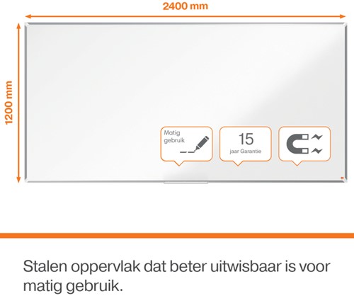Whiteboard Nobo Premium Plus 120x240cm staal-2