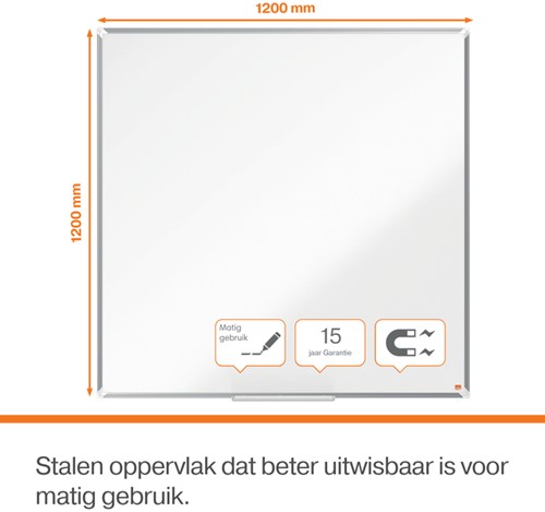 Whiteboard Nobo Premium Plus 120x120cm staal-2